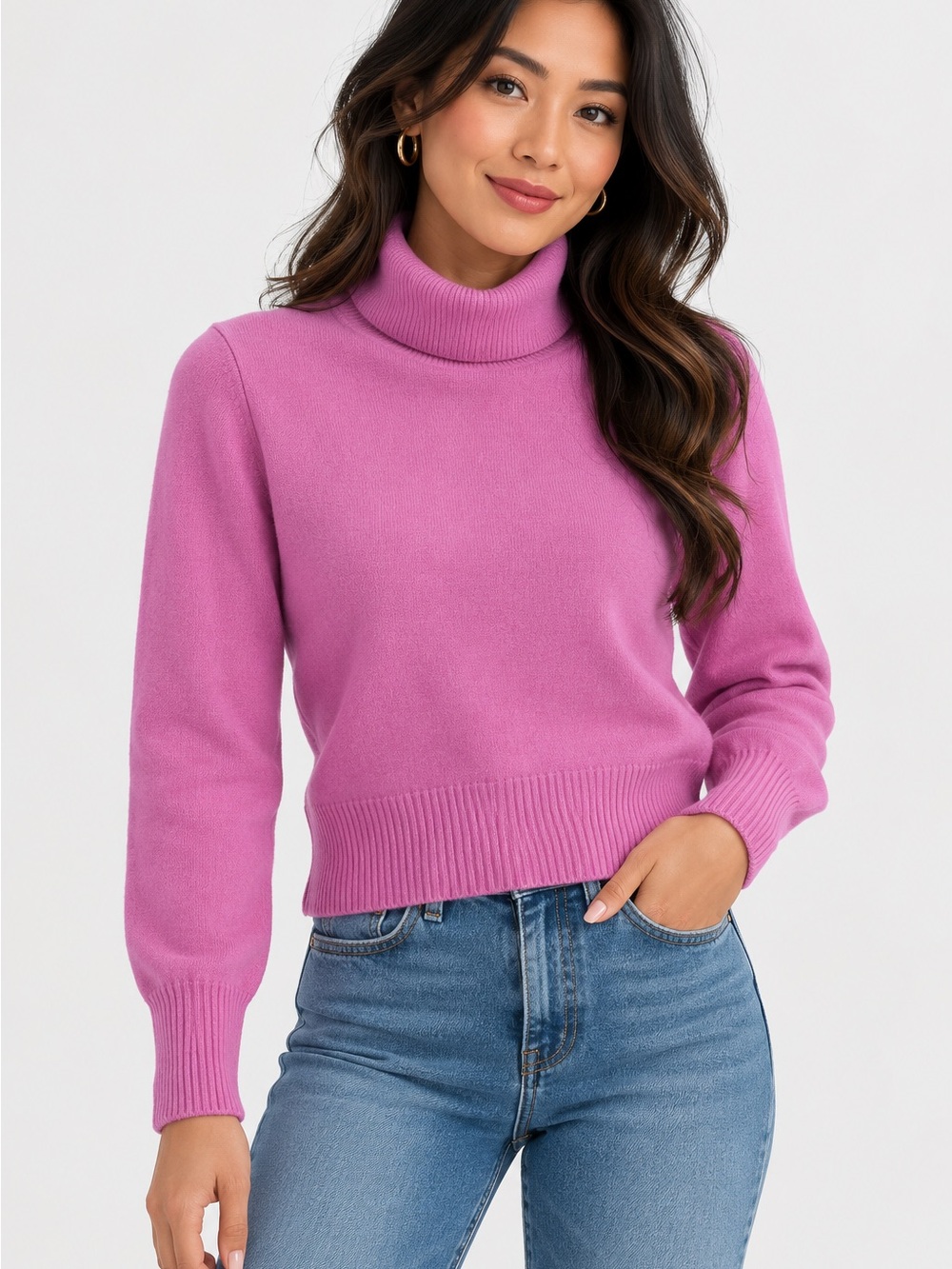 J. Crew Magenta Turtleneck Sweater